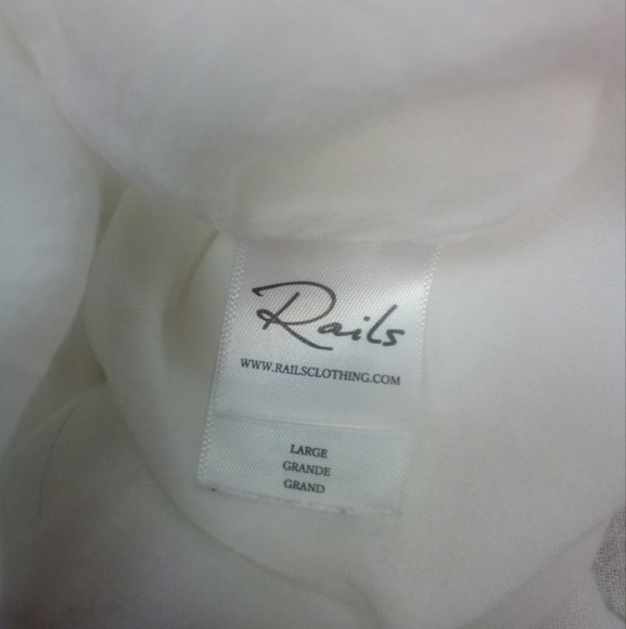 RAILS•Caralyn White Tie Strap Sleeveless Ruffle Tiered Mini Dress•LARGE - Picture 14 of 16